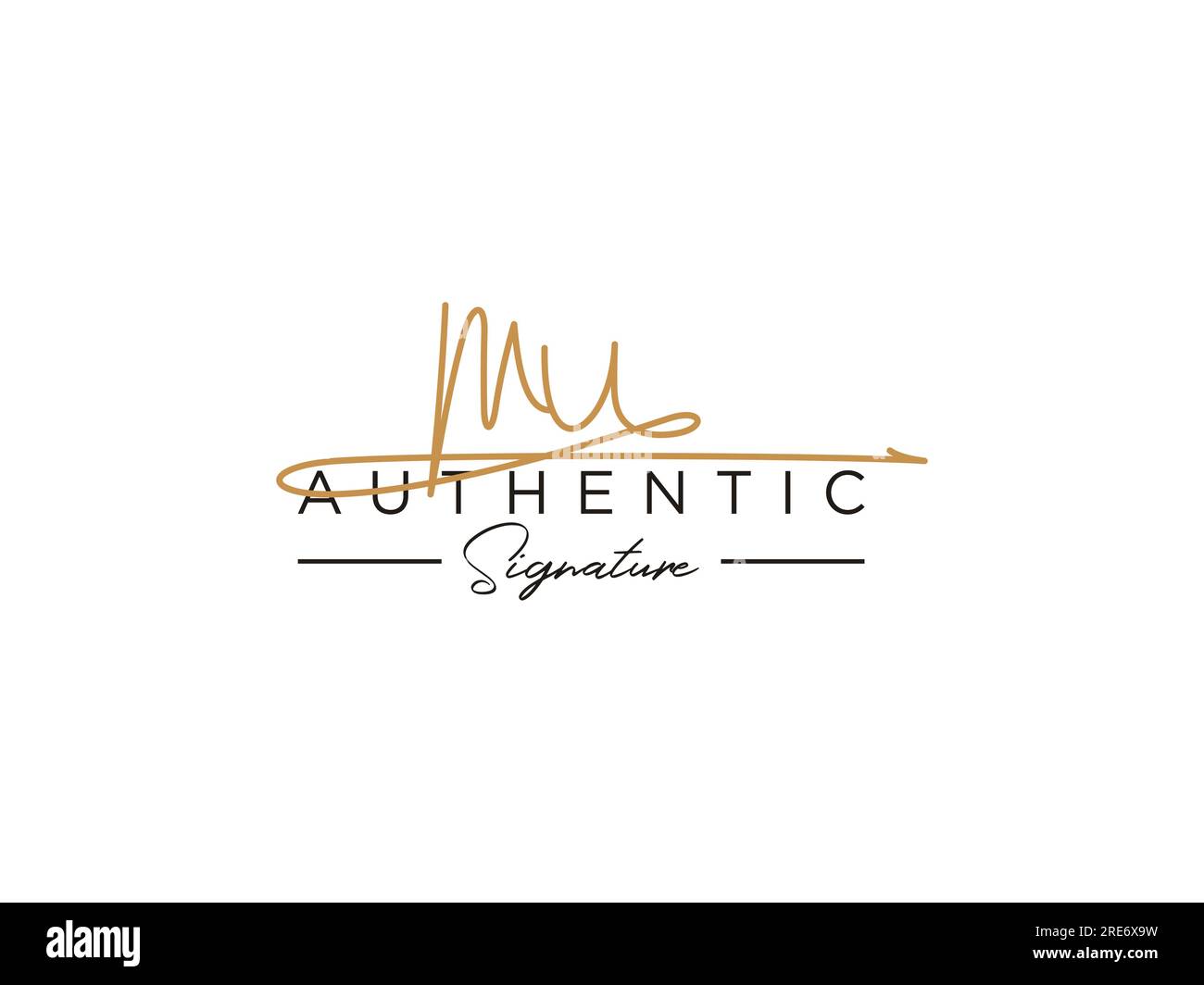 MU Signature Logo Template Vector. Stock Vector