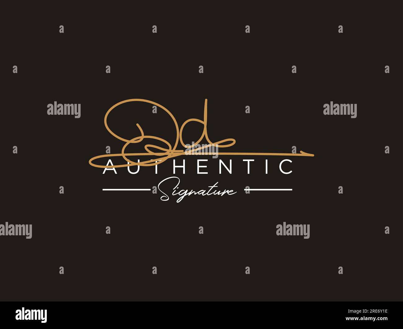 OD Signature Logo Template Vector. Stock Vector