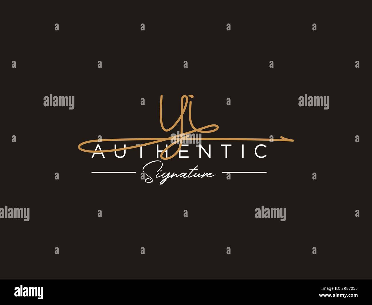 YI Signature Logo Template Vector. Stock Vector
