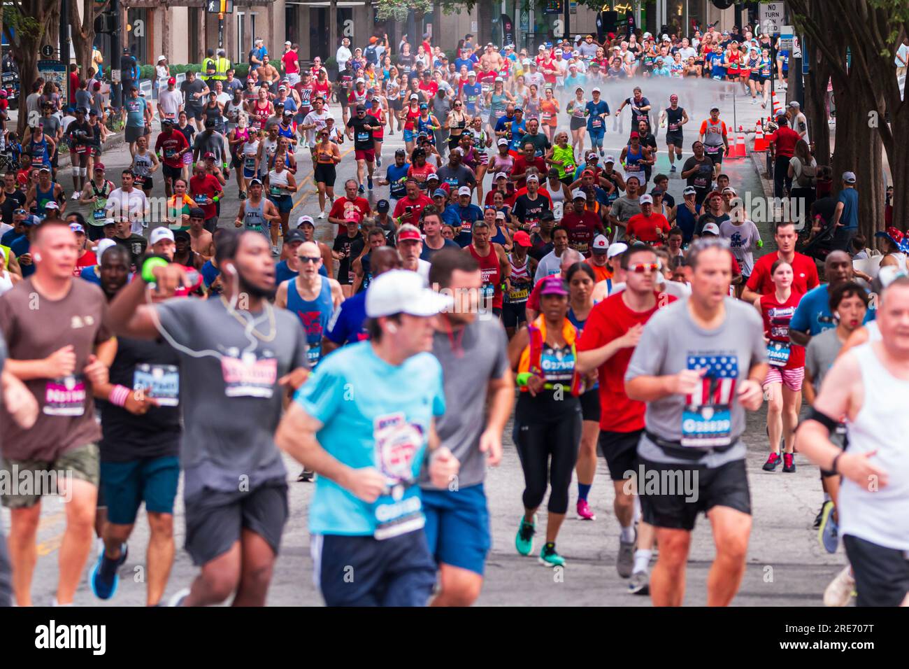 Atlanta, GA  USA – July 4, 2023: Telephoto shot shows thousands of 