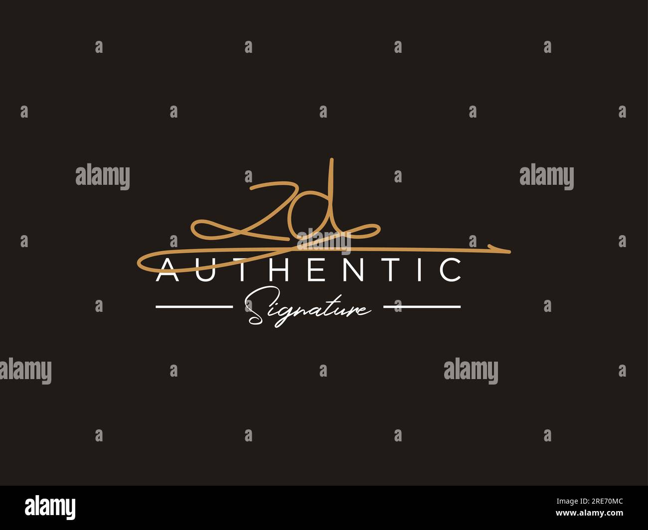 ZD Signature Logo Template Vector. Stock Vector