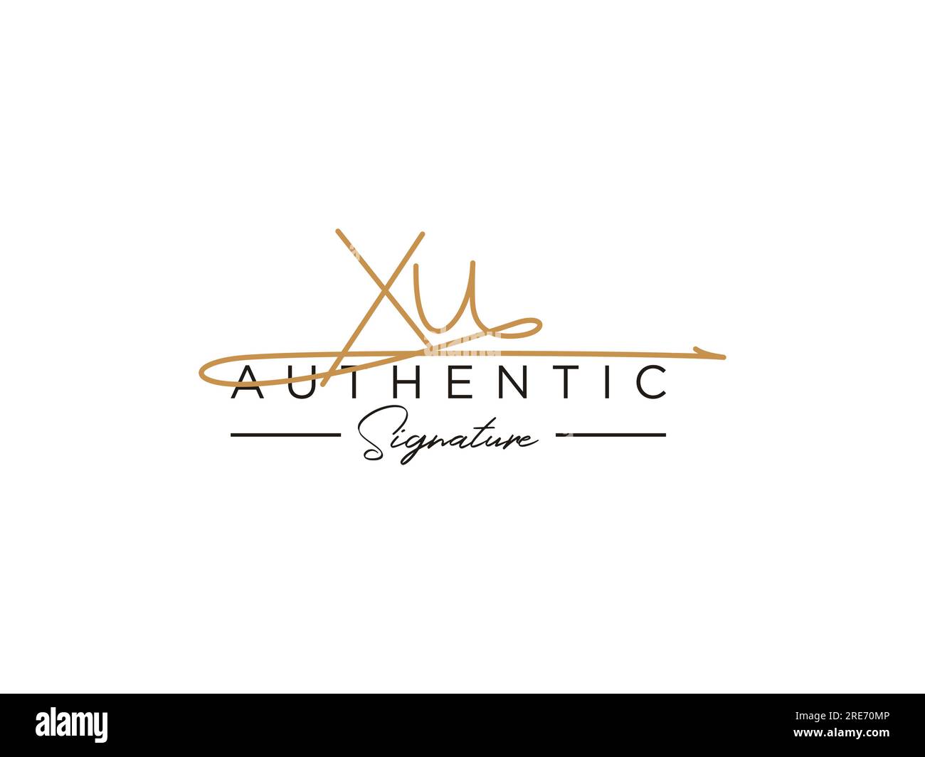 XU Signature Logo Template Vector. Stock Vector