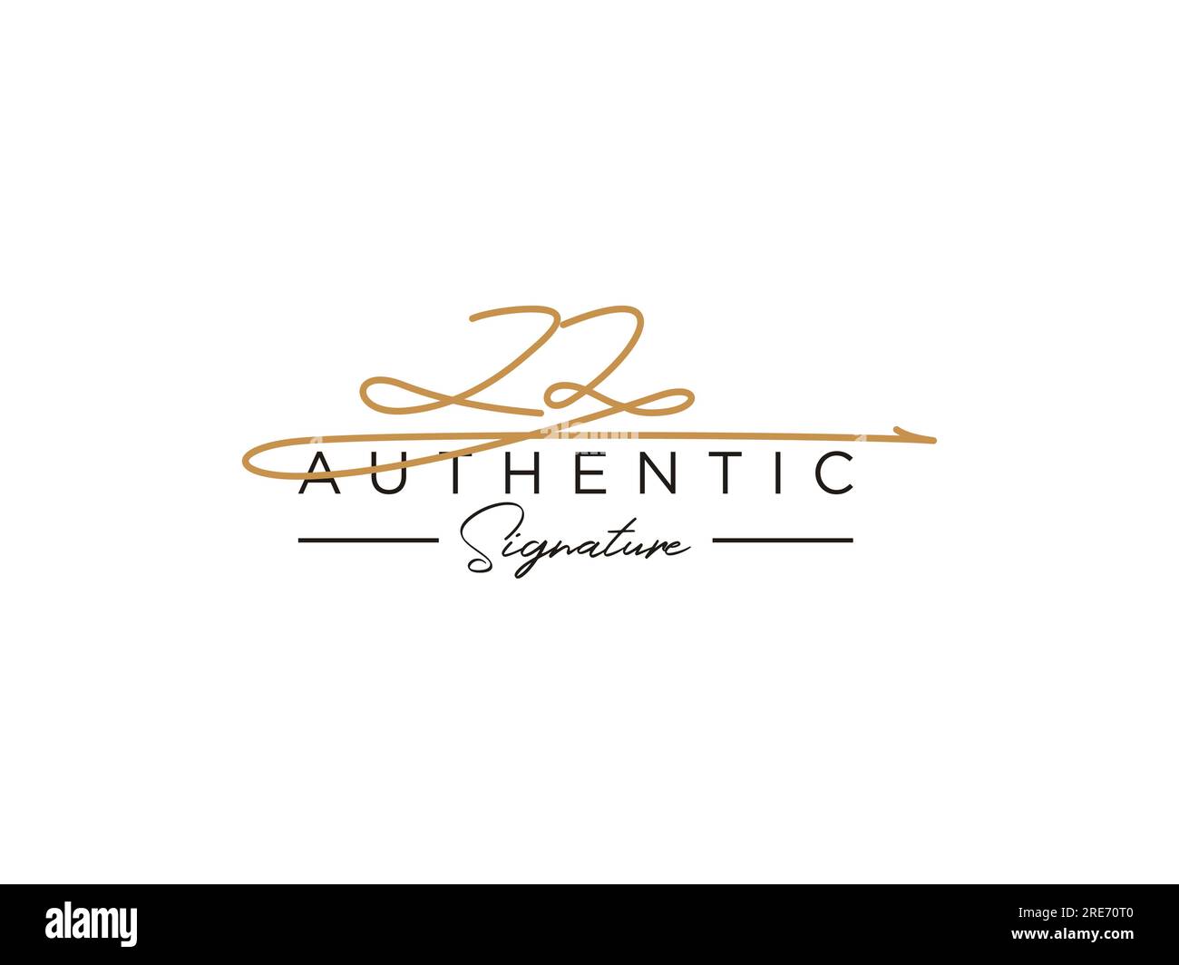 ZZ Signature Logo Template Vector. Stock Vector