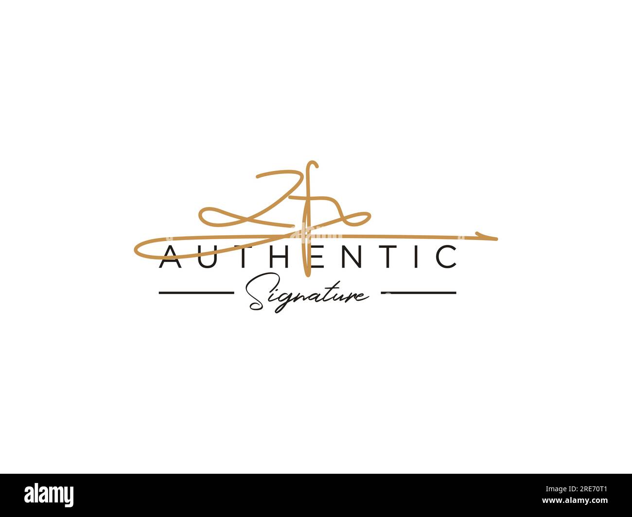 ZF Signature Logo Template Vector. Stock Vector