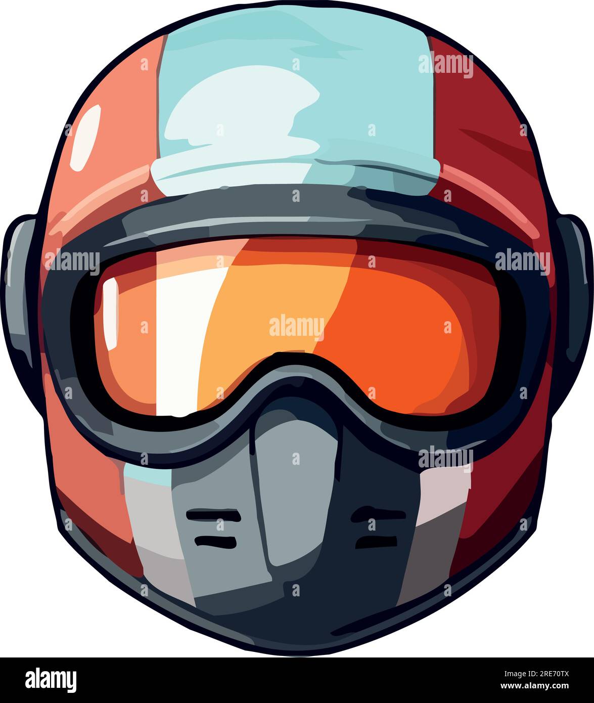 Adventure sports helmet for extreme activities over white Stock Vector