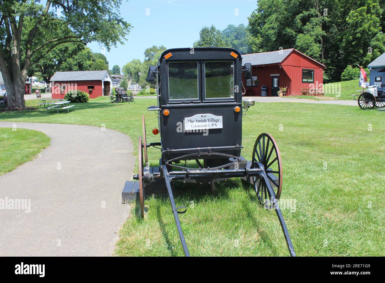 Lancaster PA / July 20, 2023, Old Amish village, Amish house and farm
