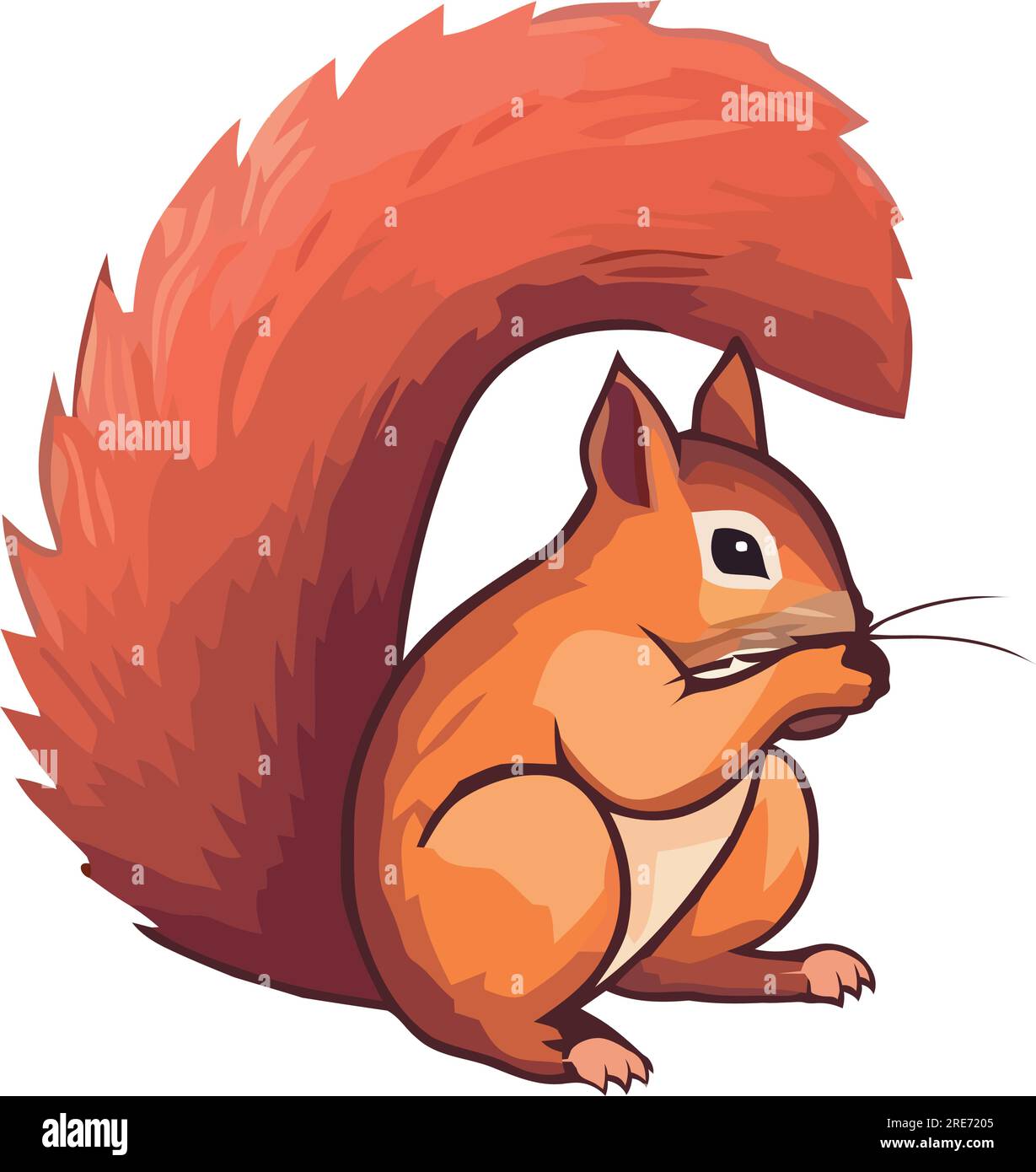 Cheerful squirrel design over white Stock Vector