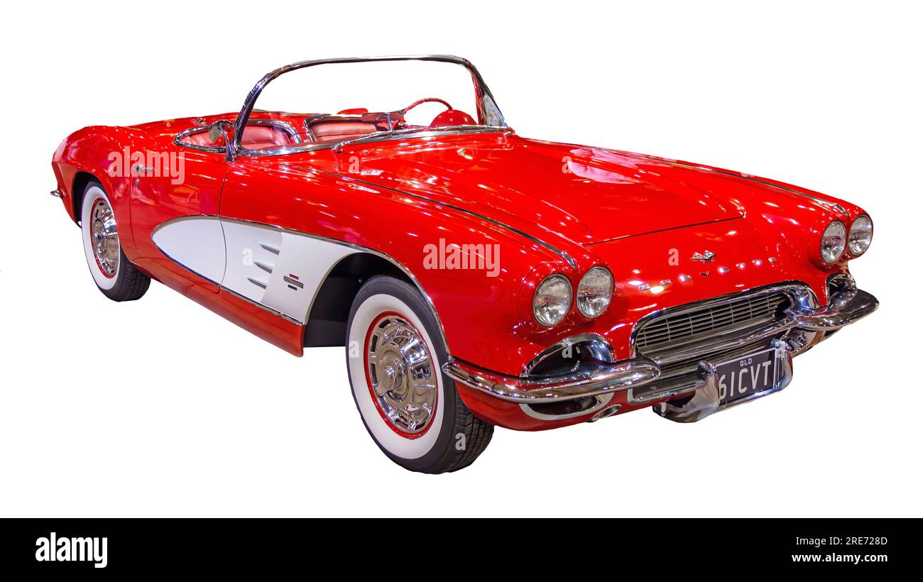 1961 Chevrolet Corvette Convertible  Cut out on  white background. Stock Photo