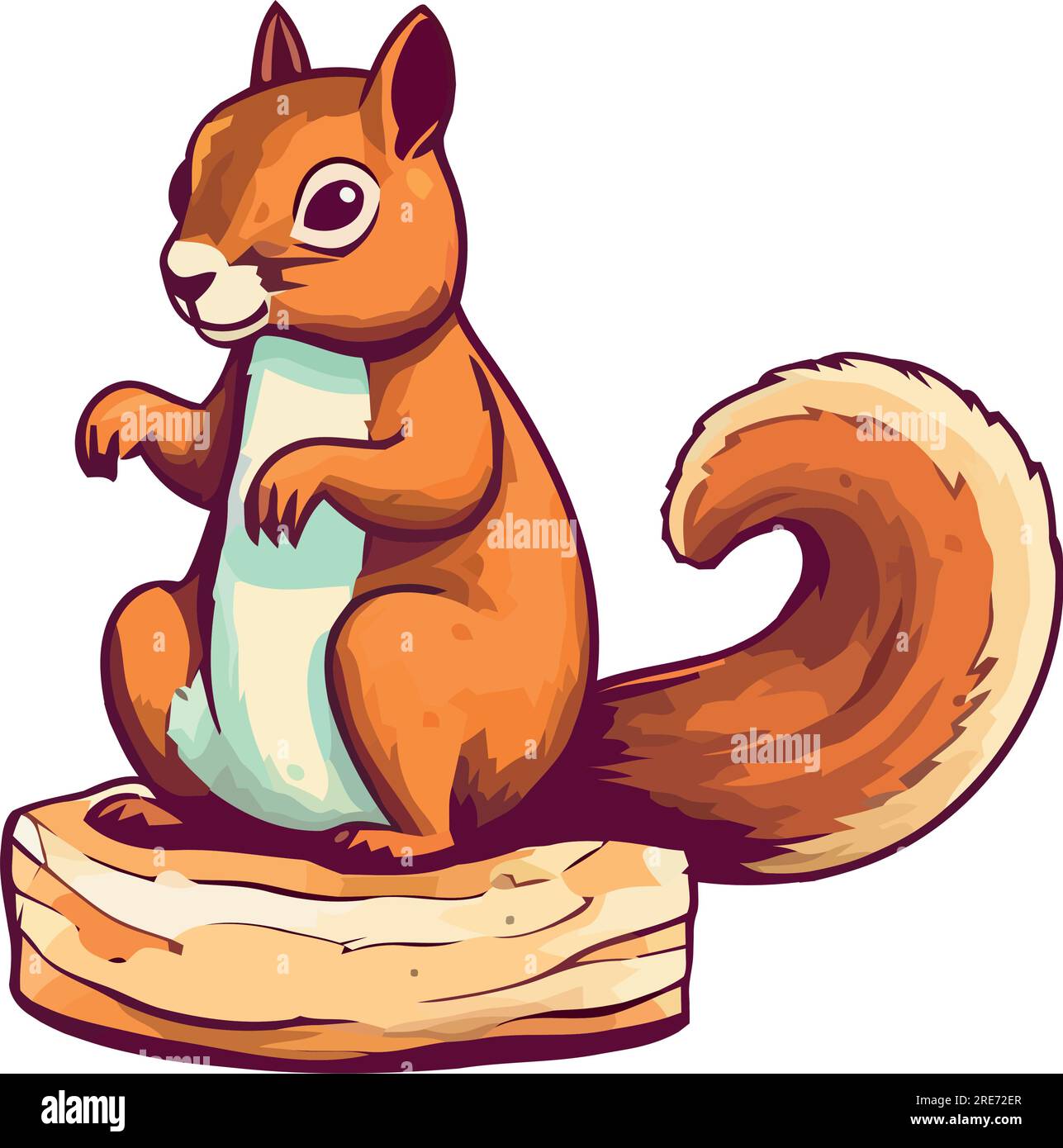 Fluffy squirrel design over white Stock Vector