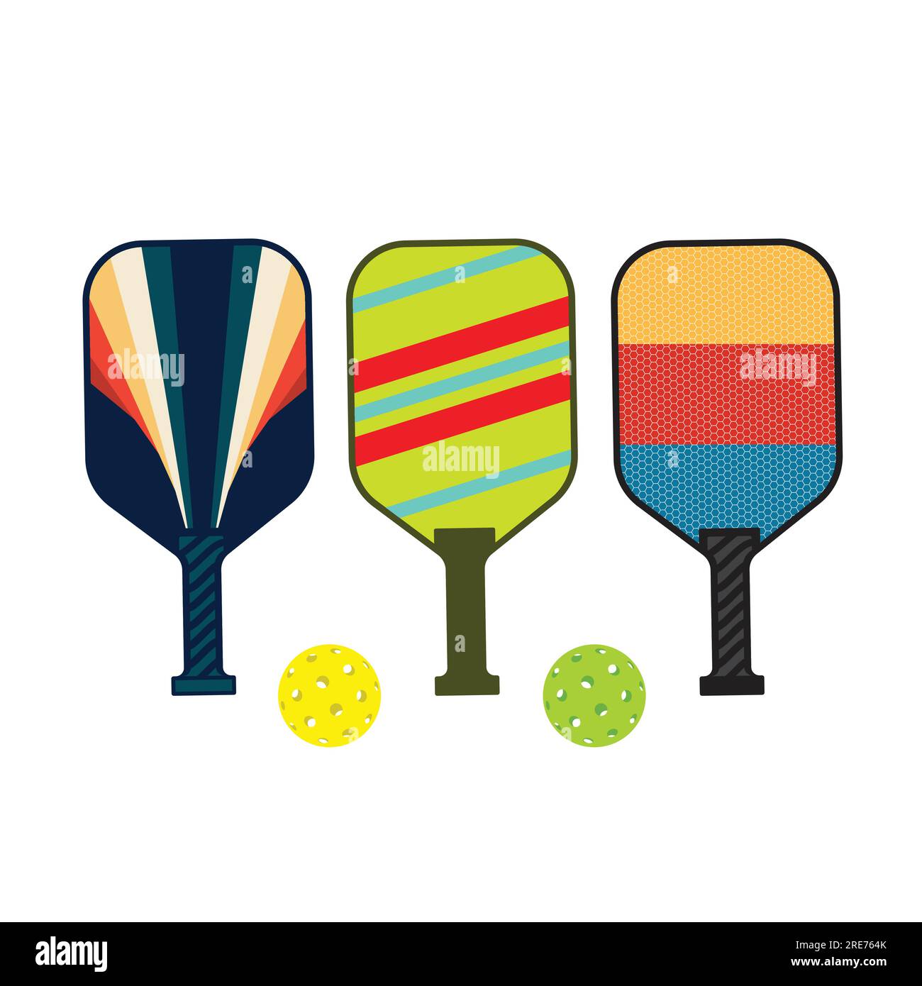 Pickleball paddles and balls set Stock Vector Image & Art Alamy