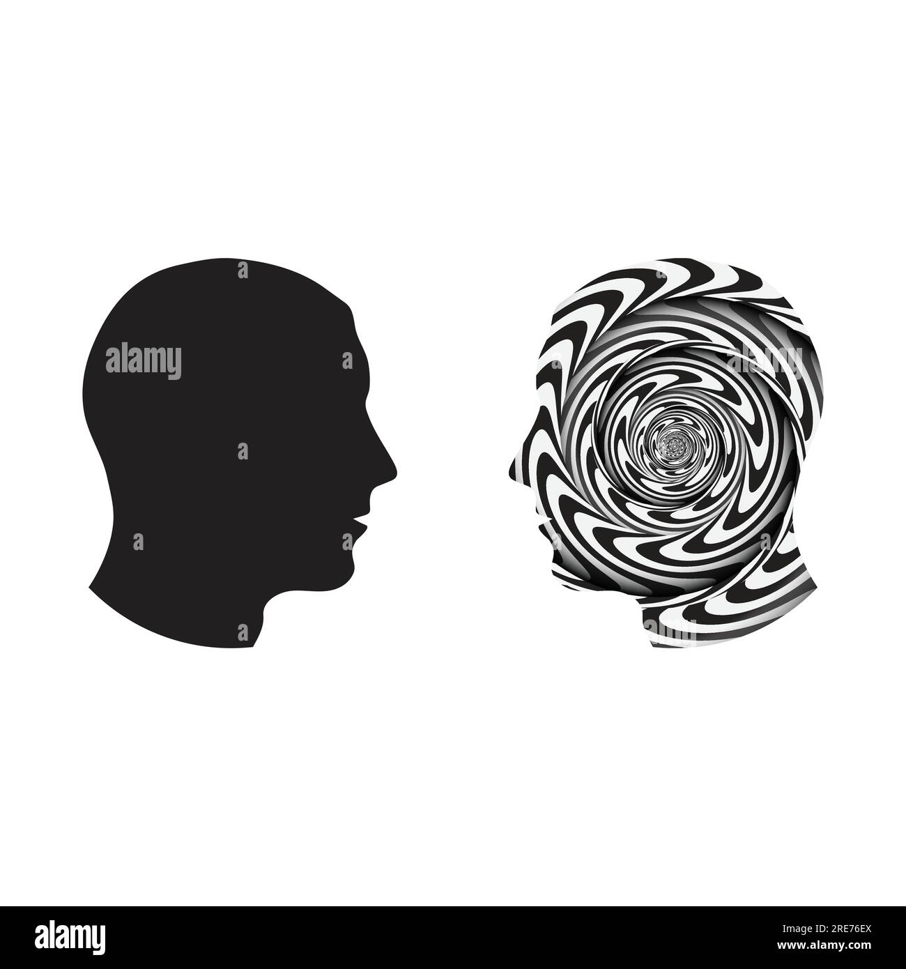 Hypnosis spiral pendulum human head Stock Vector