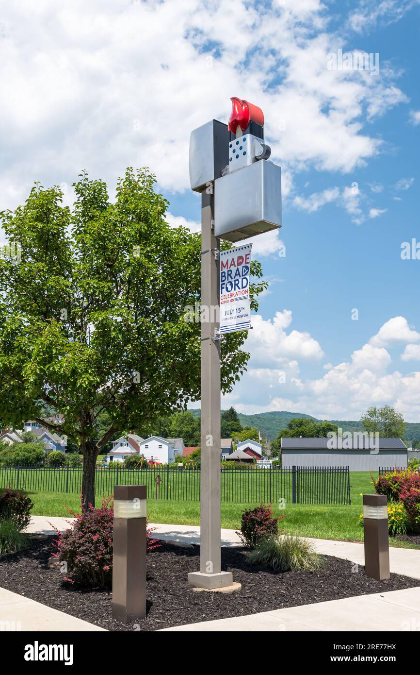 A lighter lamp post at the Zippo Case Museum and Flagship store in