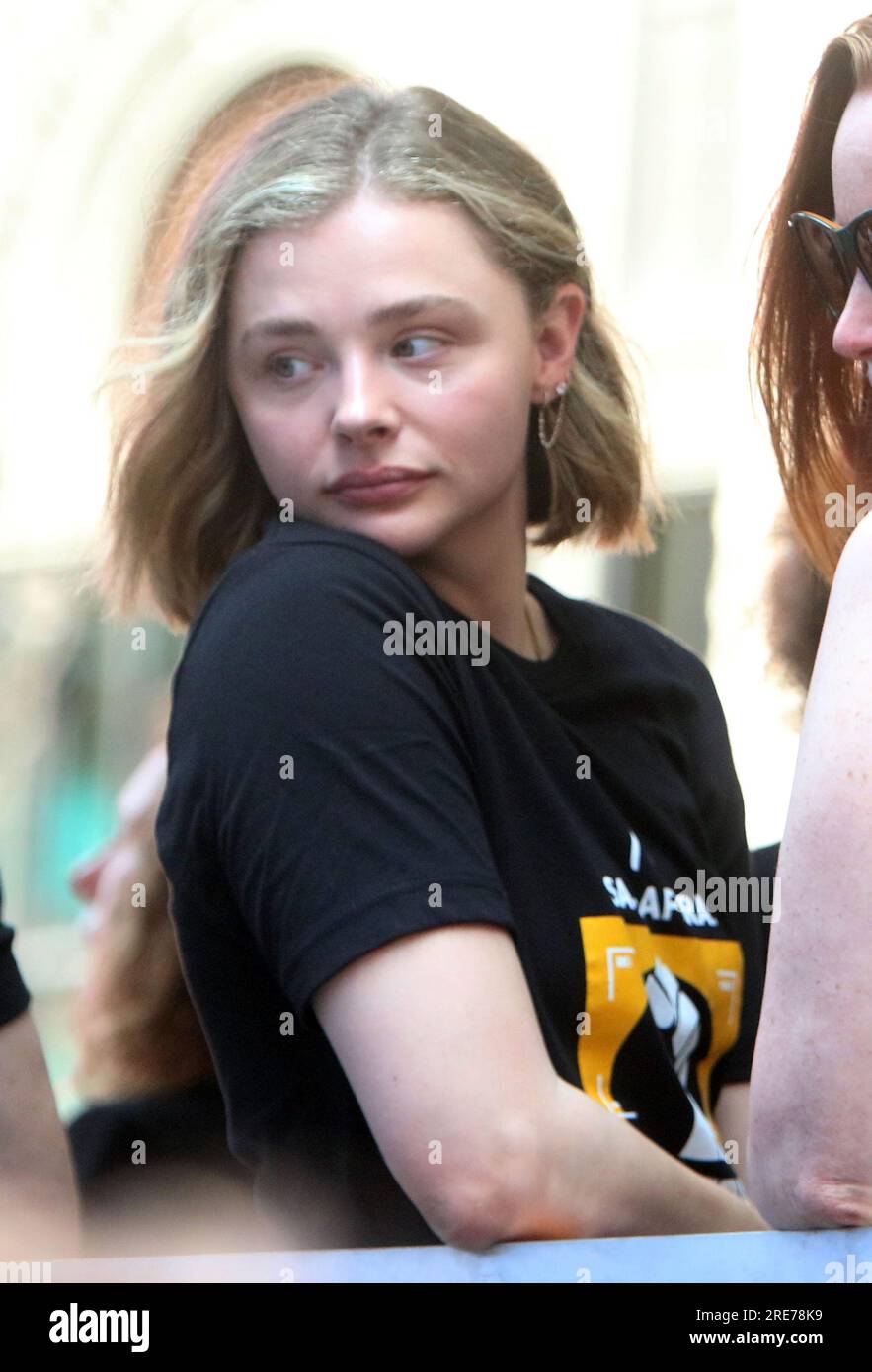 New York, NY, USA. 25th July, 2023. Chloe Grace Moretz at the SAG-AFTRA