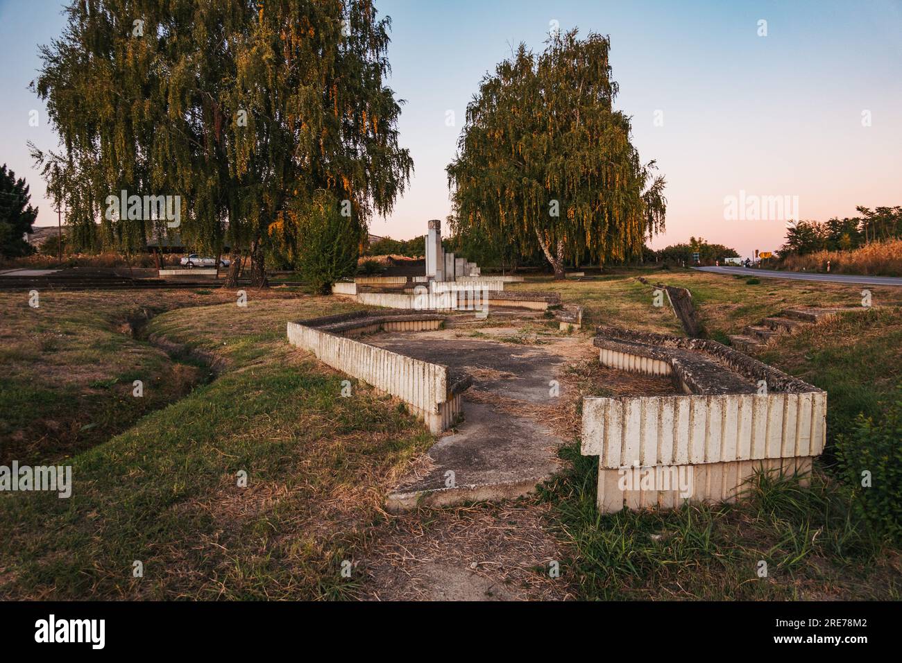 a concrete monument to a Bulgarian revolutionary Nikola Karev, in the ...