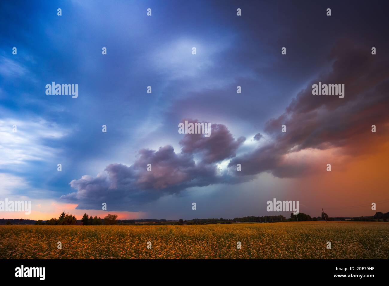 Storm cloud influenced by Climate change. Dangerous storm cloud
