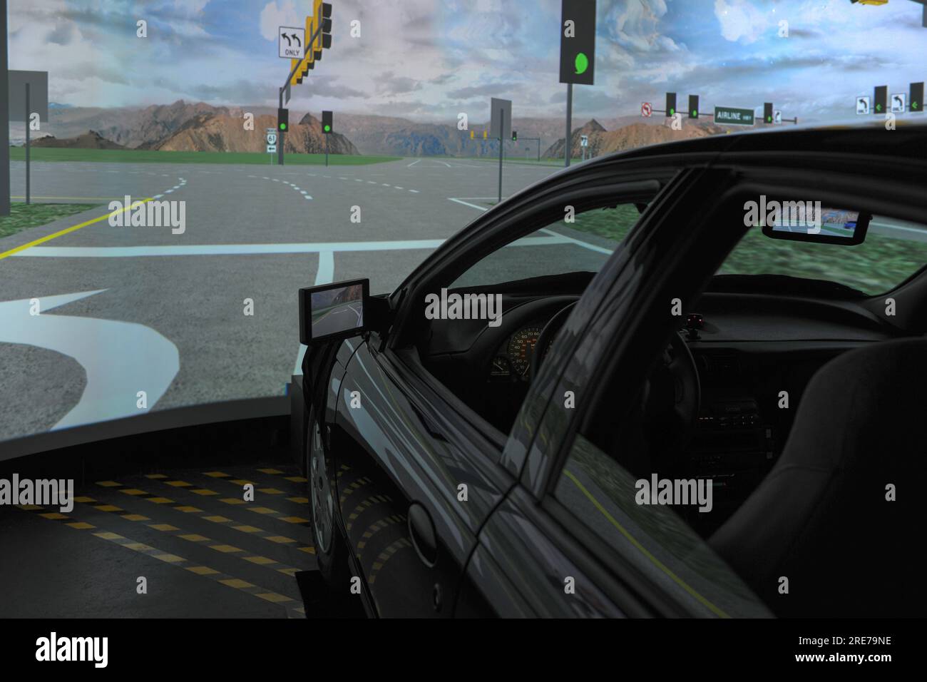 Car simulator for driving research at DOT's Turner-Fairbanks research center in McLean VA Stock Photo