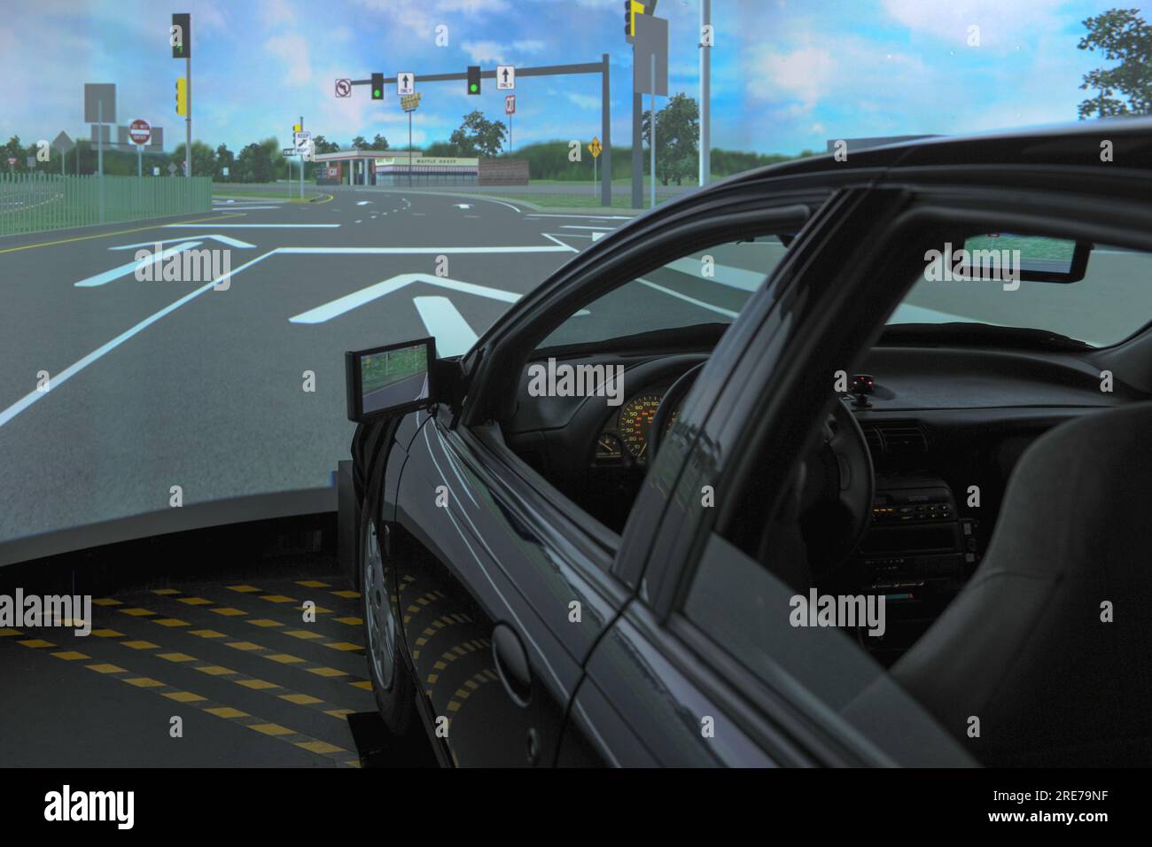 Car simulator for driving research at DOT's Turner-Fairbanks research center in McLean VA Stock Photo