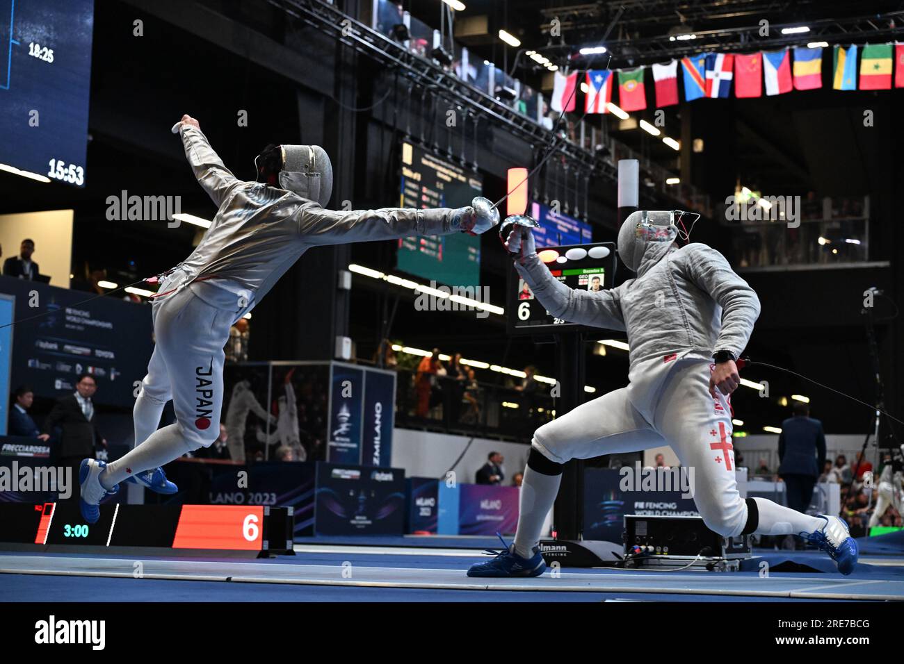 Kento Yoshida of Japan (L) fights against Sandro Bazadze of