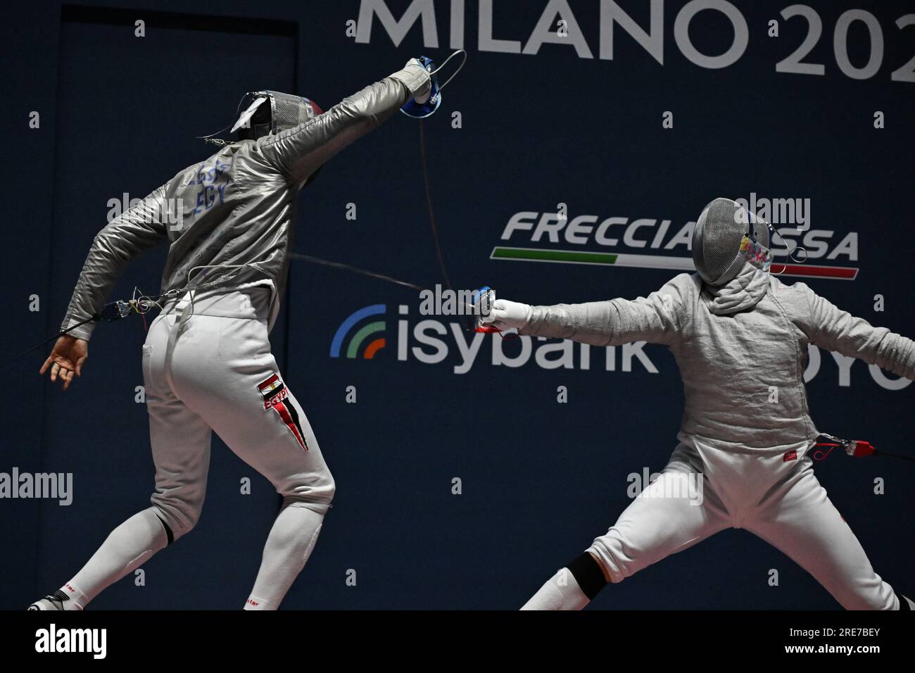 Sandro Bazadze of (R) fights against Ziad Elsissy of Egypt