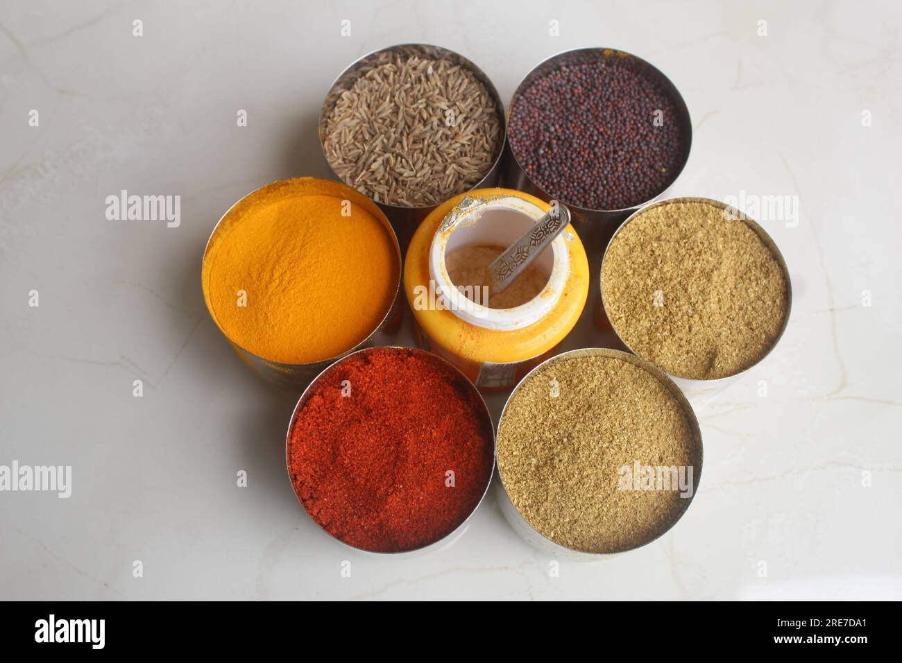 Authentic Indian Spices are used in all the kitchens in India Stock