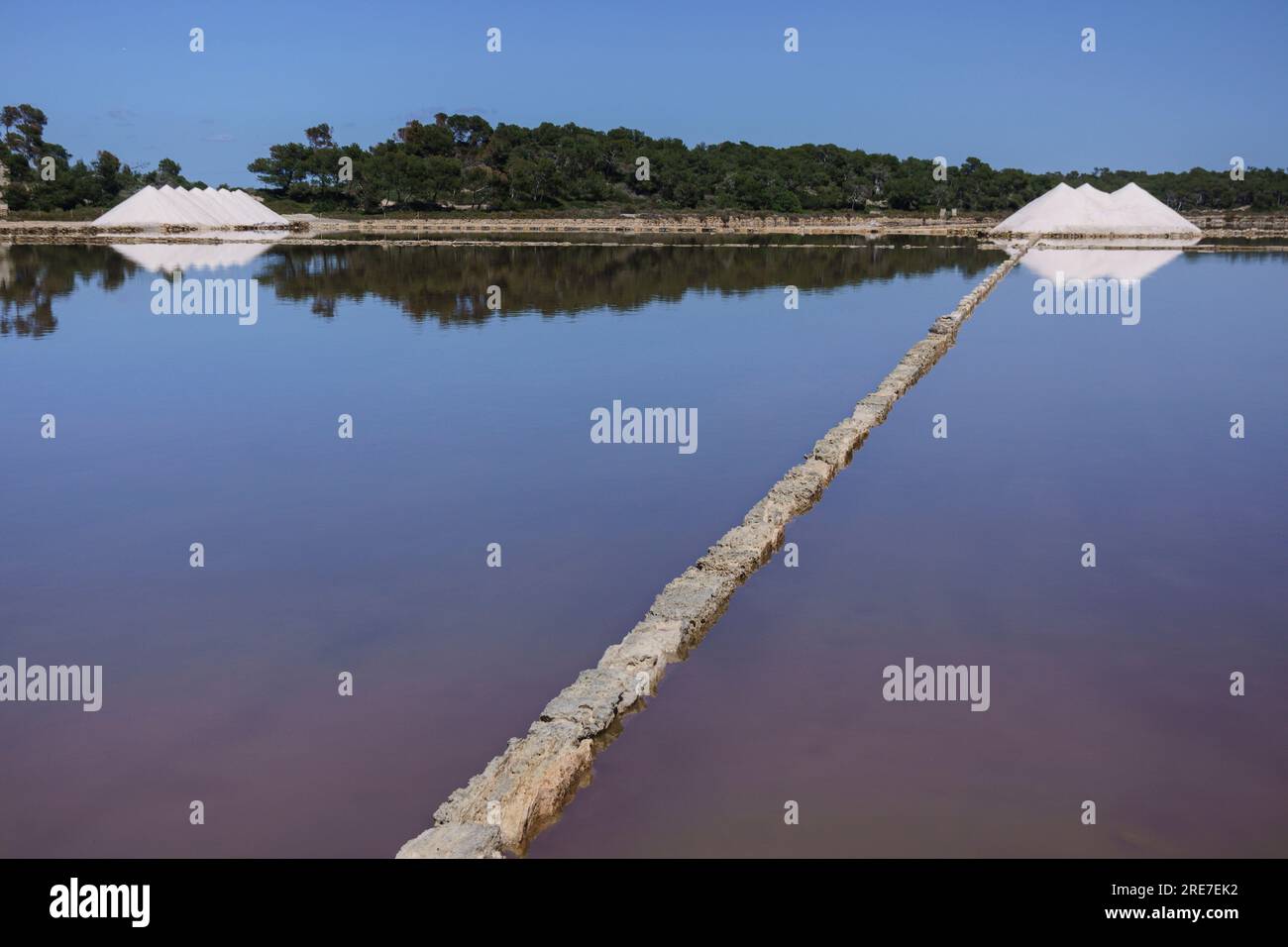 Salinas de Sa Vall o de la Colonia de Sant Jordi son las segundas más antiguas del mundo (siglo IV a. C.), Ses Salines, Mallorca,Islas Baleares,Spain. Stock Photo