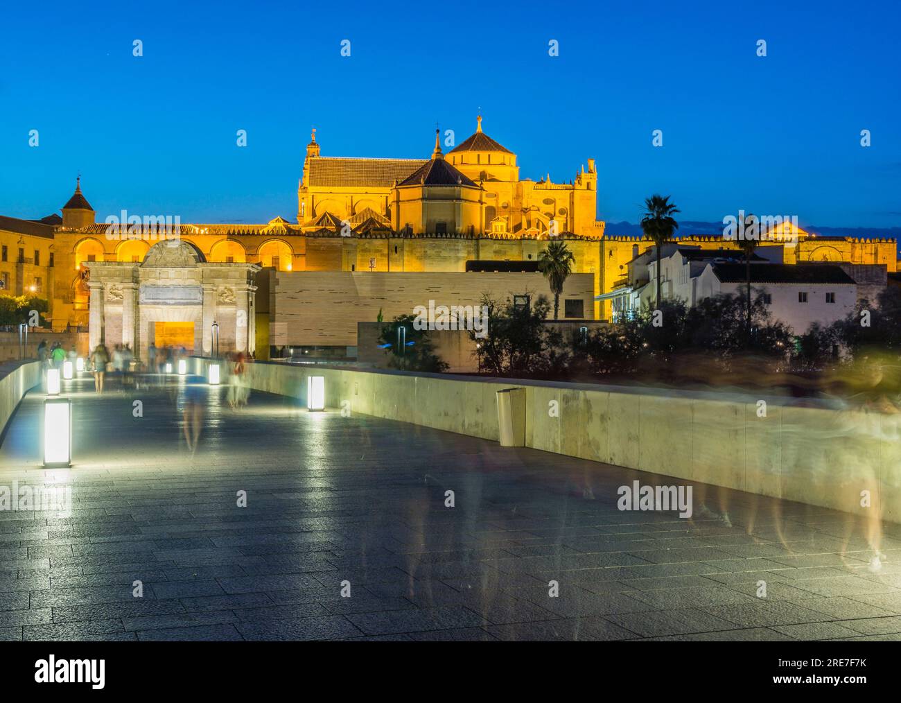 Mosque-cathedral of Córdoba, exterior view at night, Andalucia, Spain Stock Photo