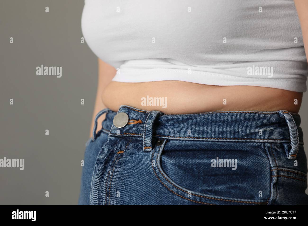 Overweight woman tight jeans body hires stock photography and images