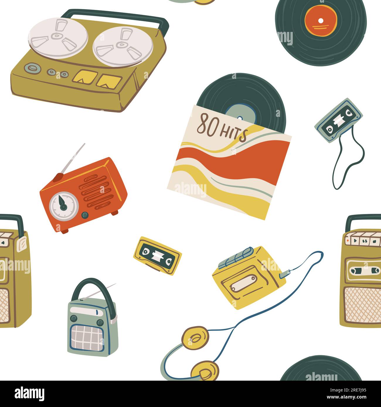 80's music records Stock Vector Images - Alamy