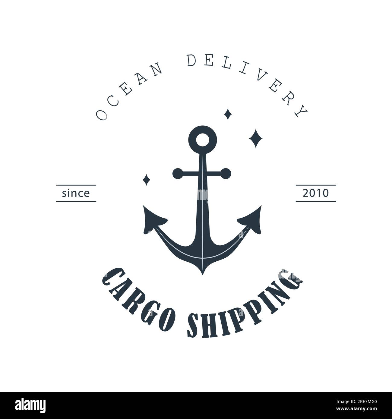 Cargo shipping logo. Ocean delivery. Sea freight transportation and ...