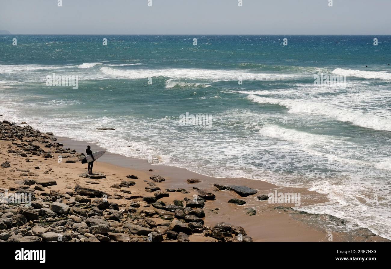 Surfer standing surfboard on hi-res stock photography and images - Alamy