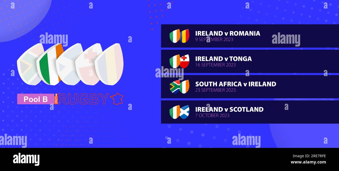 Ireland rugby national team schedule matches in group stage of