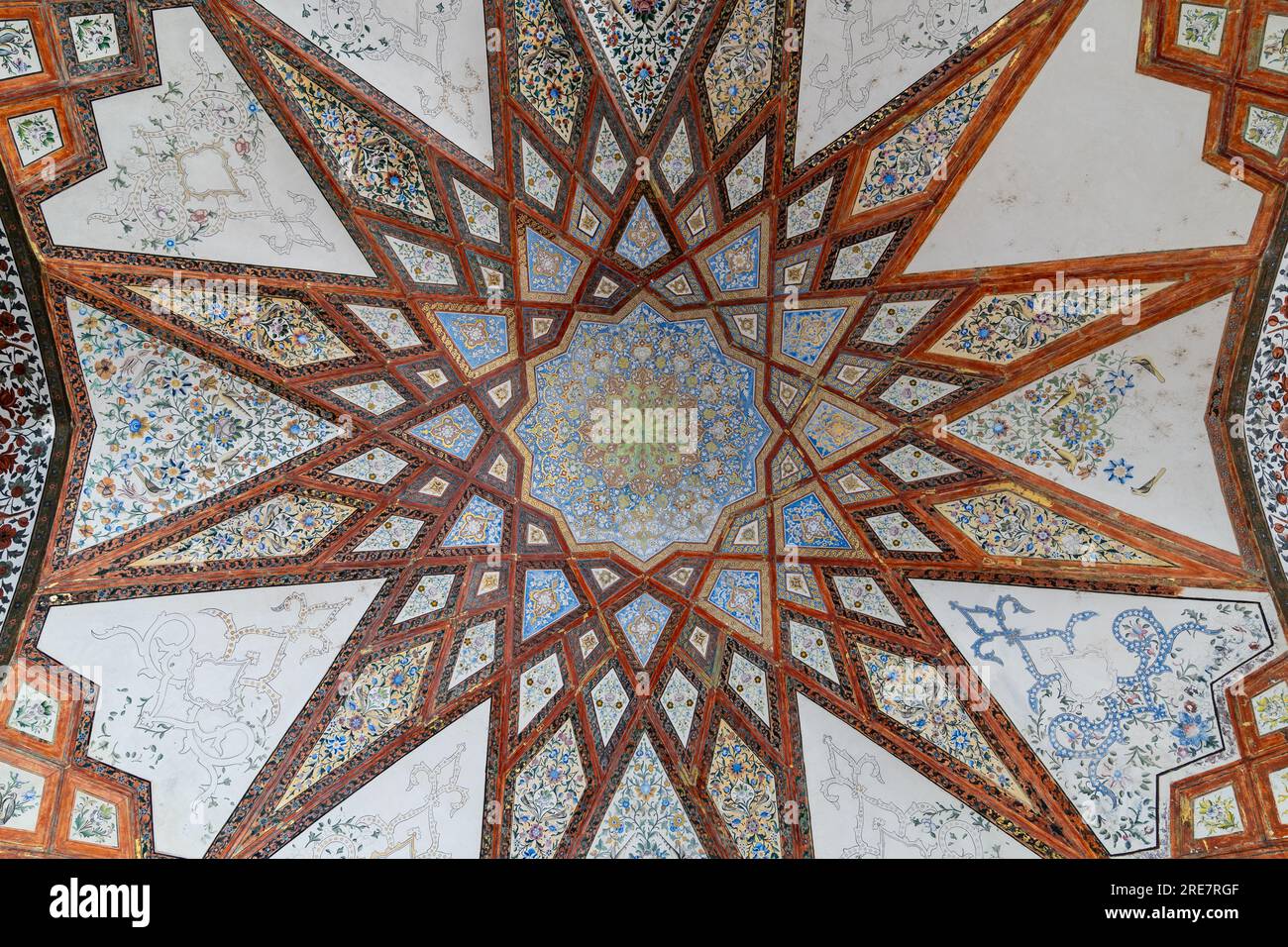 Ceiling details from Fin Garden, Kashan Stock Photo