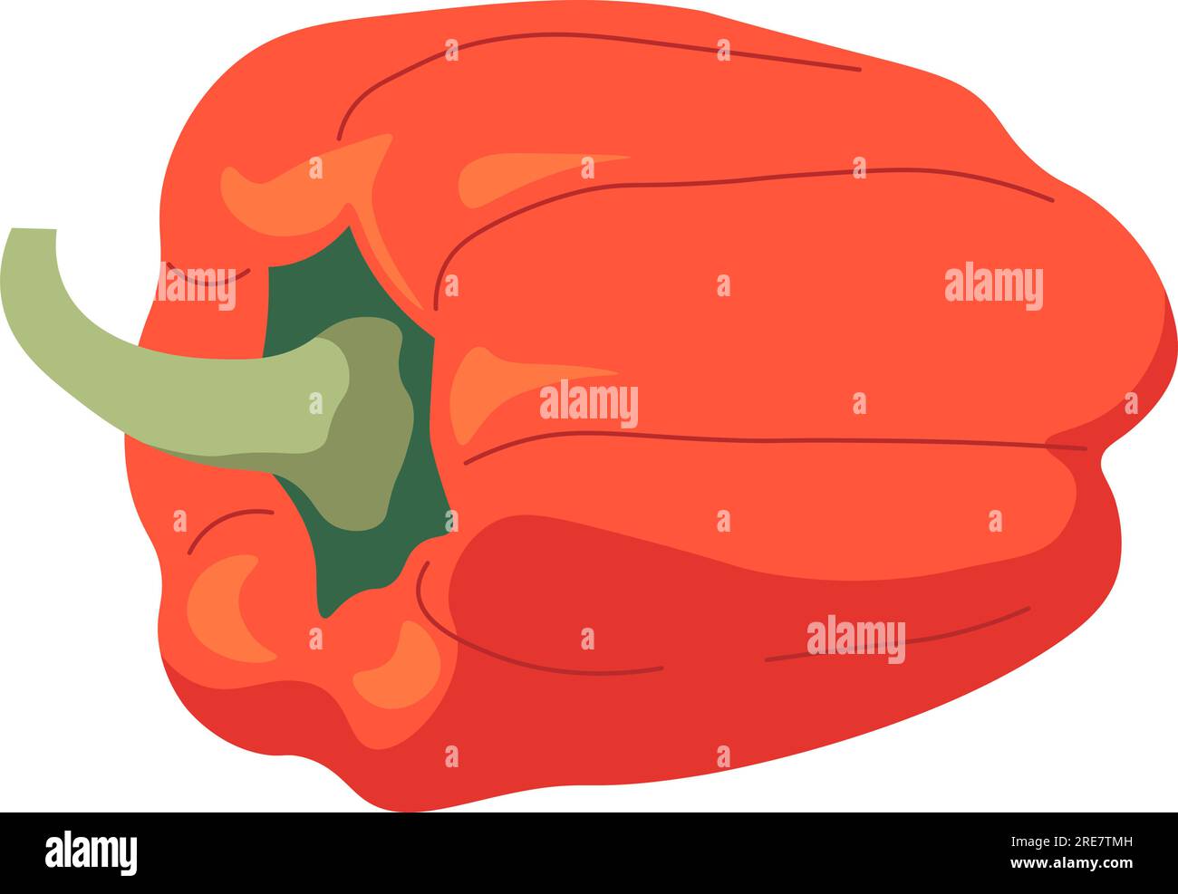 Ingredients for cooking and preparing food, isolated bell pepper. Red