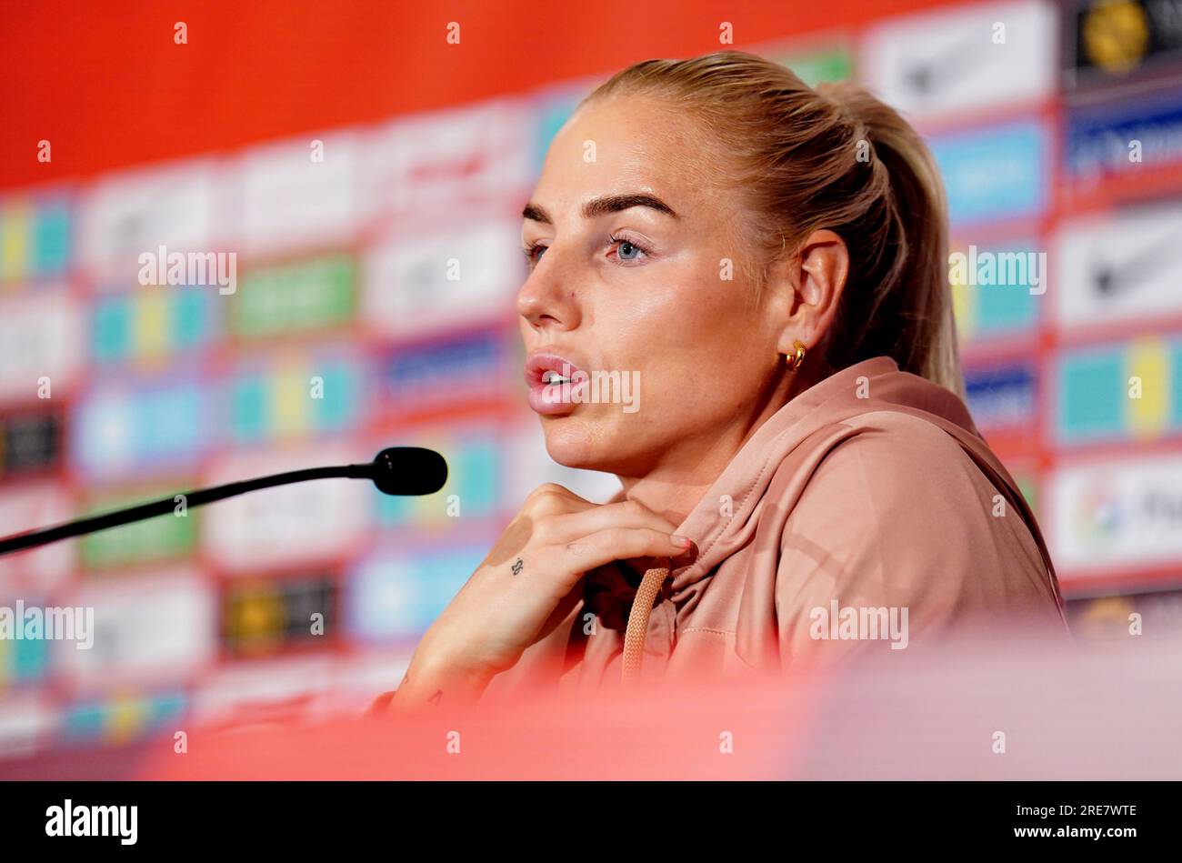 England's Alex Greenwood during a press conference at The Clan in ...