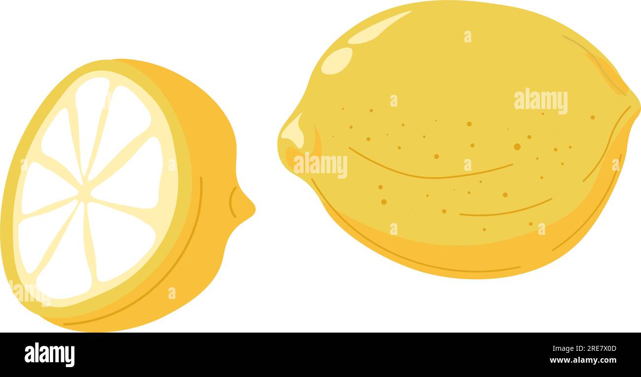 Sliced lemon, isolated citrus with antioxidants, minerals and vitamins