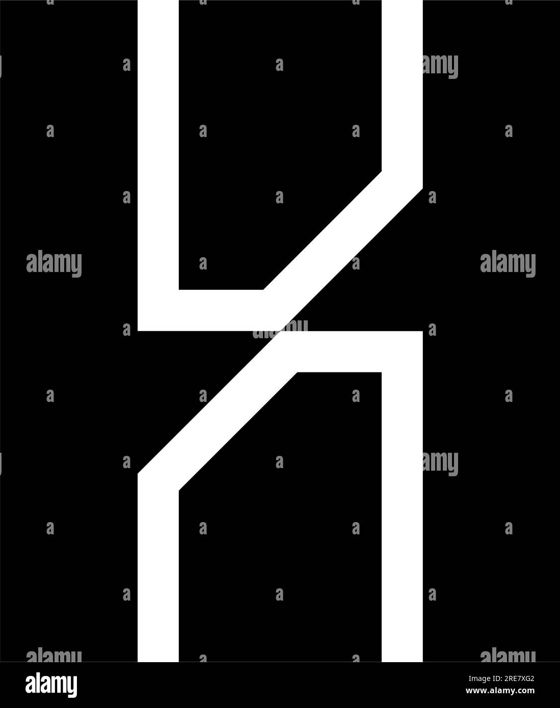 Black Letter H Icon with Vertical Rectangles on a White Background ...