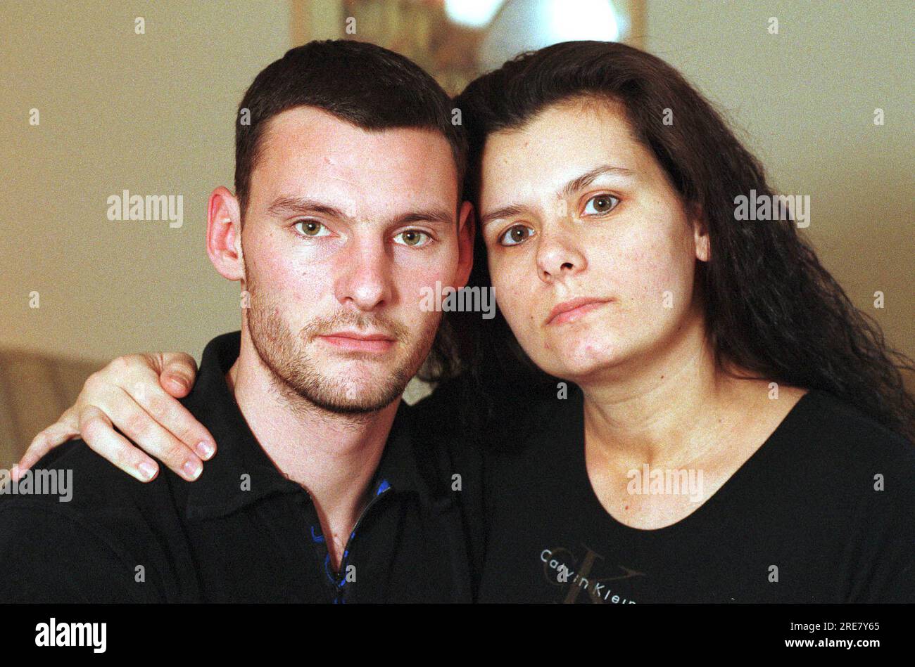 Hibs player Klaus Dietrich who's position at the club is under threat is pictured with his wife Mamuela. Stock Photo