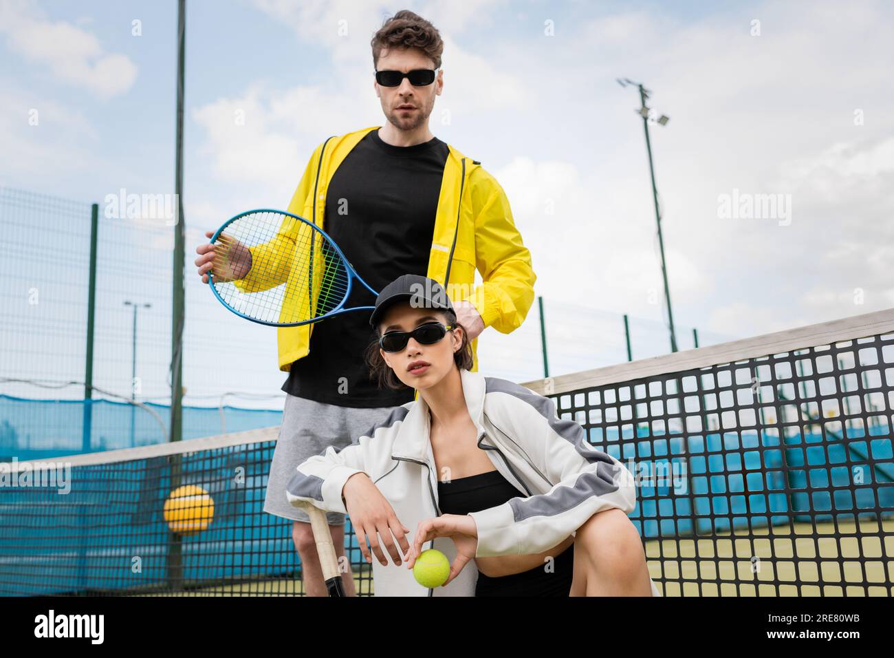Tennis sports sunglasses active hi-res stock photography and