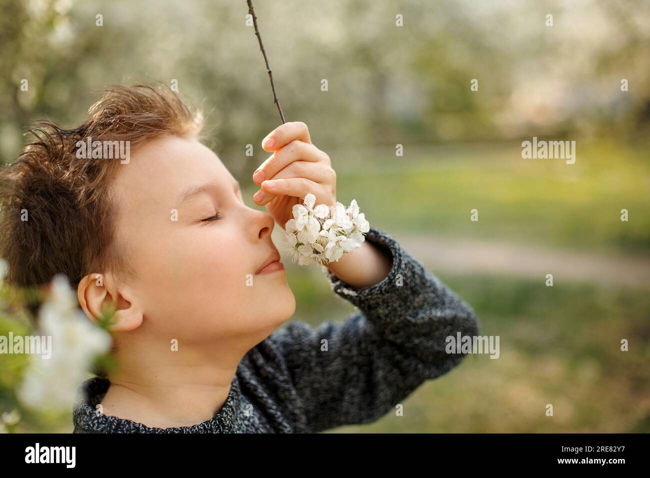 Spring Bloom Boy Boy garden spring hi-res stock photography and images - Alamy