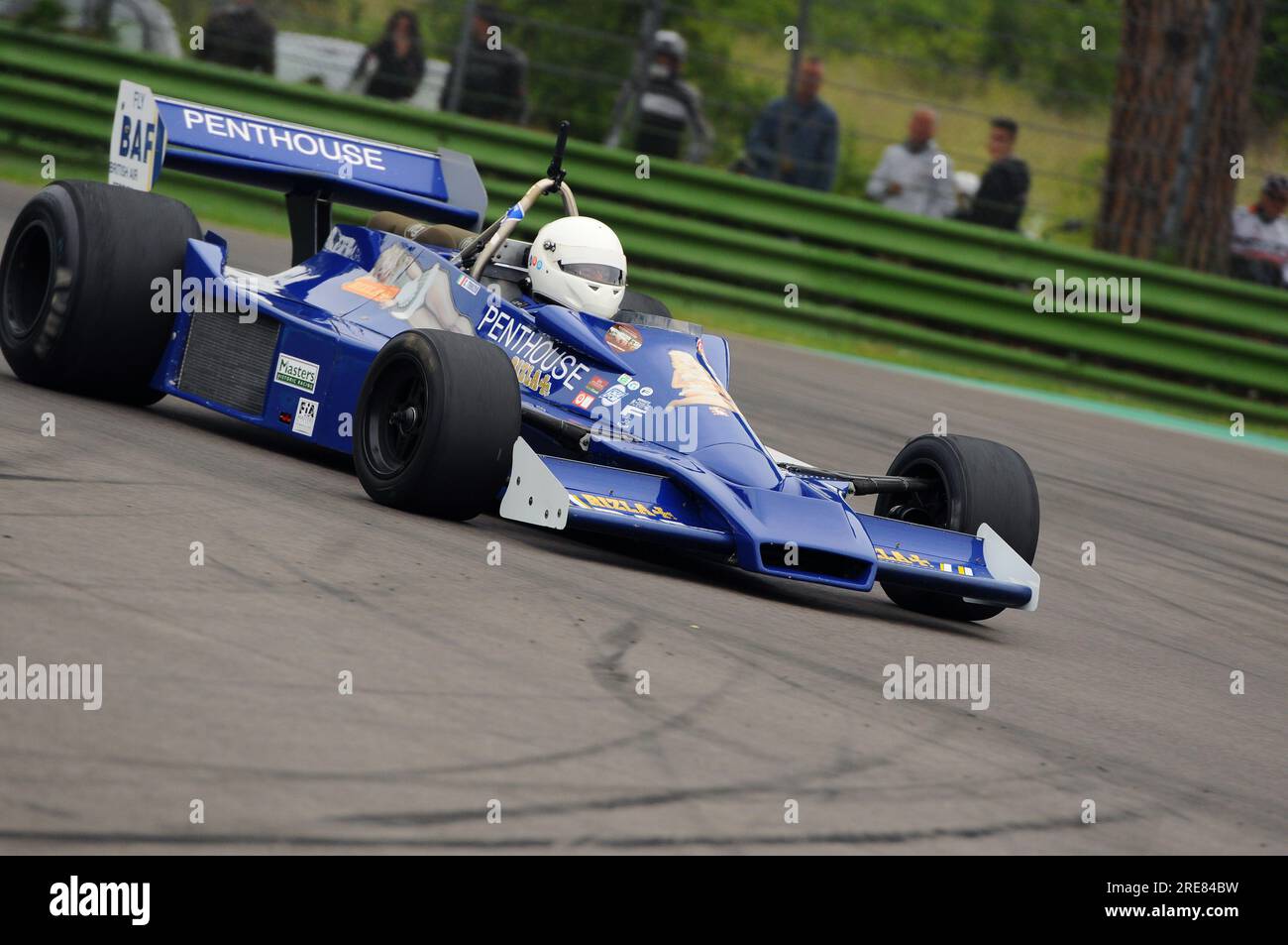 Imola, IT, May, 2017: Historic F1 1977 (Penthouse Rizla Racing), Hesketh 308E (ex Rupert Keegan) in action during Minardi Historic Day 2017 at the Imo Stock Photo