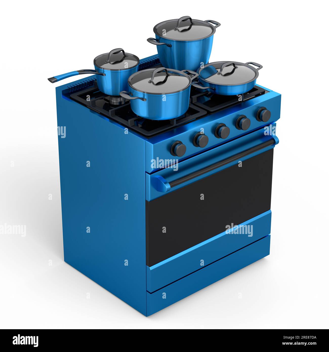 Frying pan and stewpot with glass lid on electric or gas stove cooker