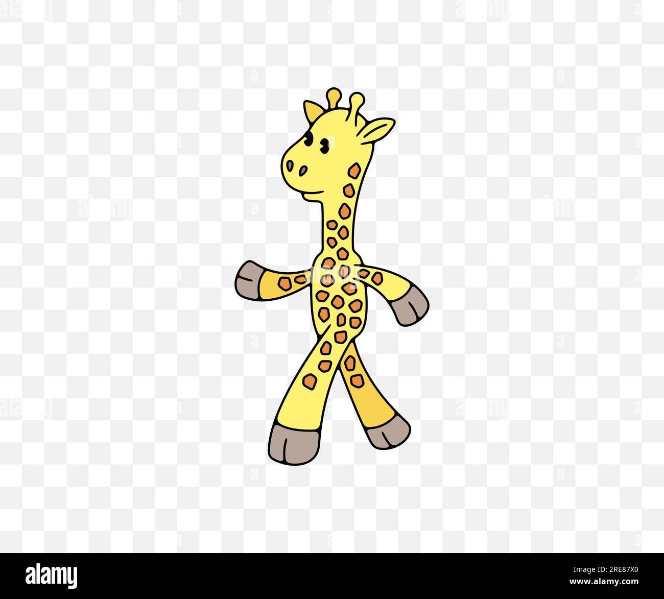 Giraffe cartoon character, animals, african savannah, colored graphic design. Nature, wildlife, safari, zoo, wilderness and fauna, vector design Stock Vector