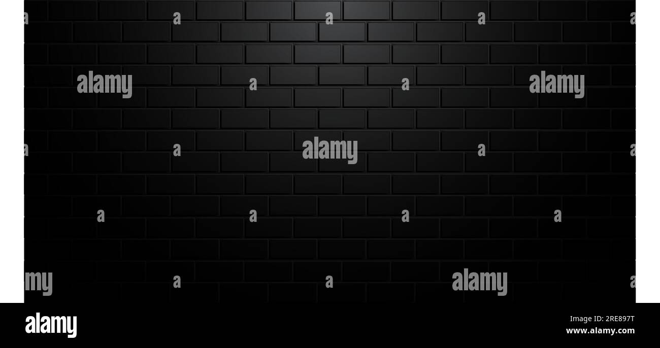 Brick wall background. Place for text or product presentation. Empty dark room. Vector template. Stock Vector