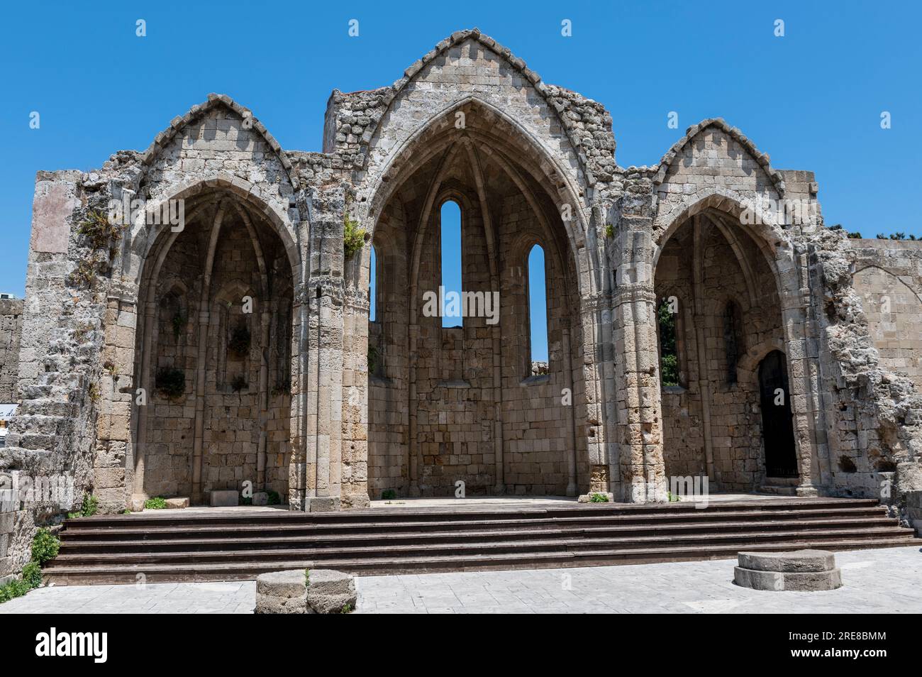 Lady of Mercy Church in the Medieval City of Rhodes Stock Photo