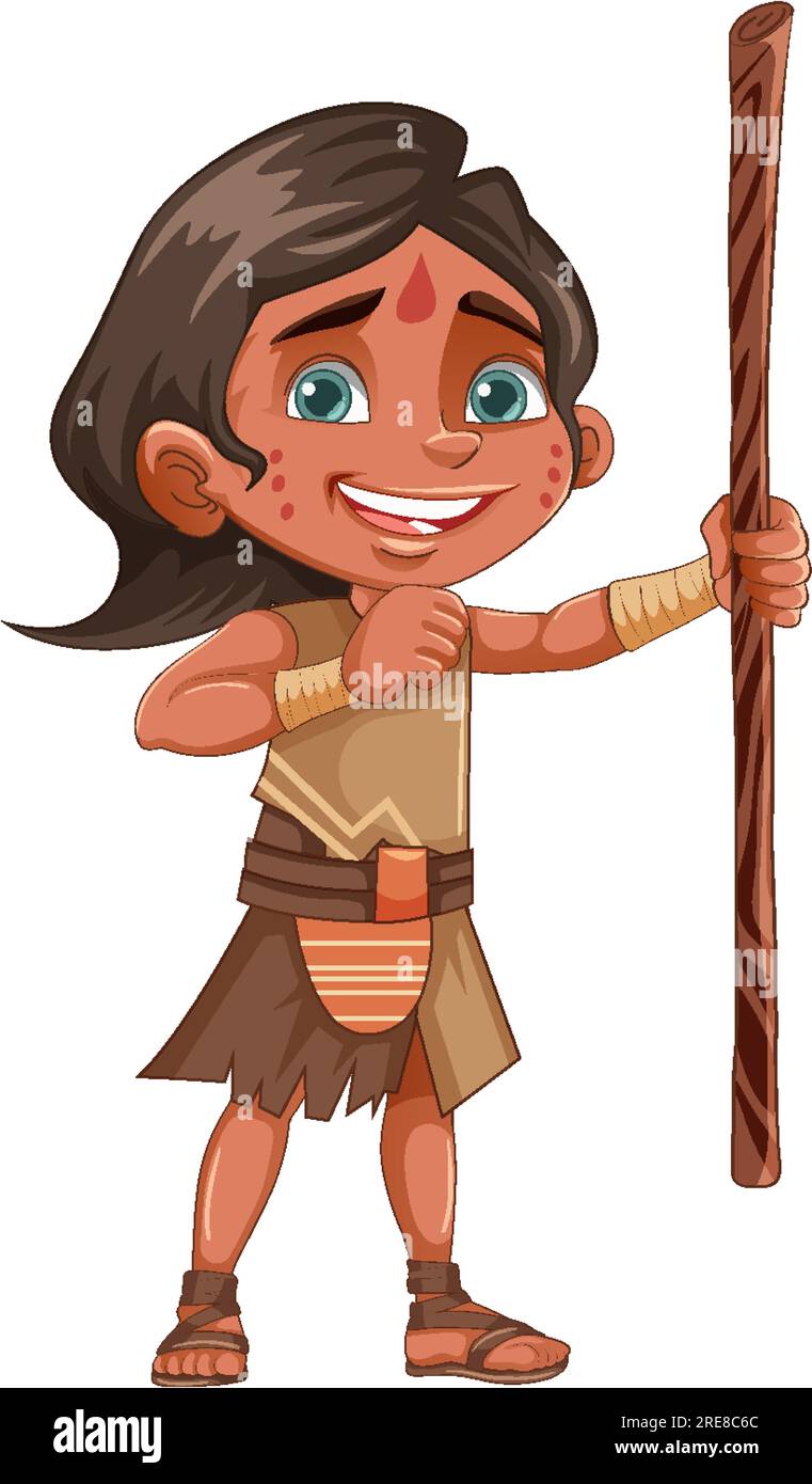 Indigenous cartoon character isolated illustration Stock Vector Image ...