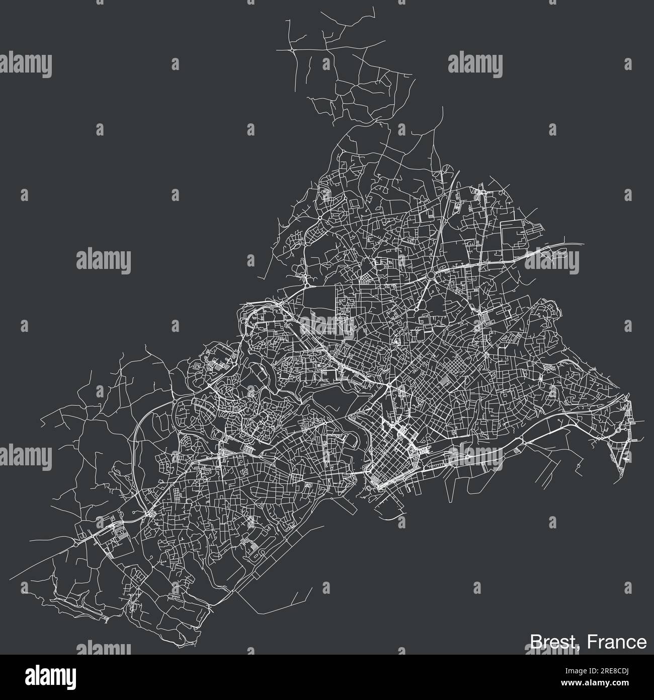 Street roads map of BREST, FRANCE Stock Vector Image & Art - Alamy