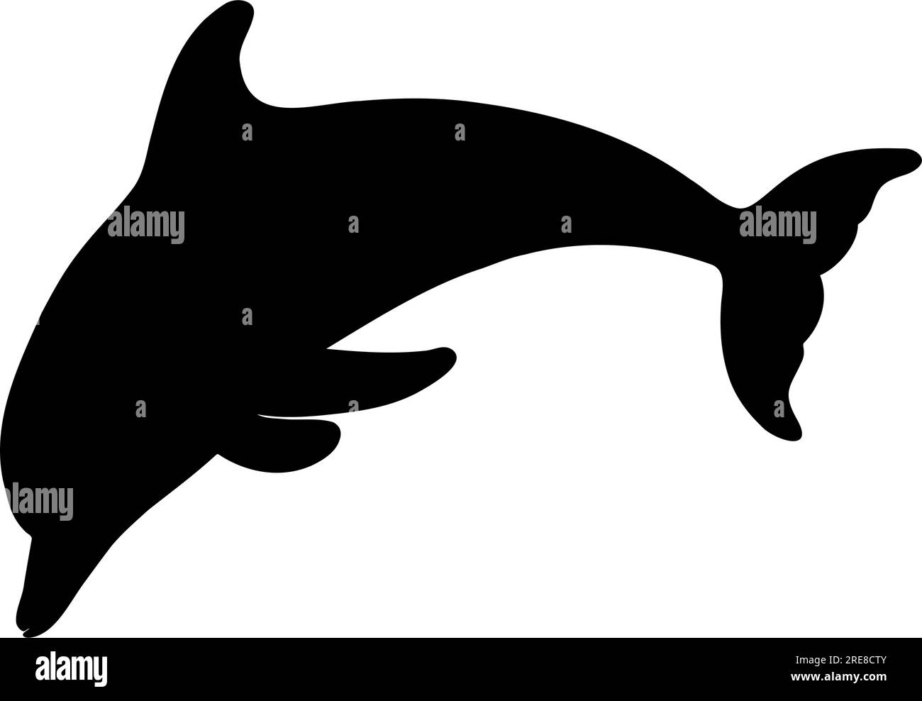 Dolphin silhouette isolated. Vector illustration Stock Vector