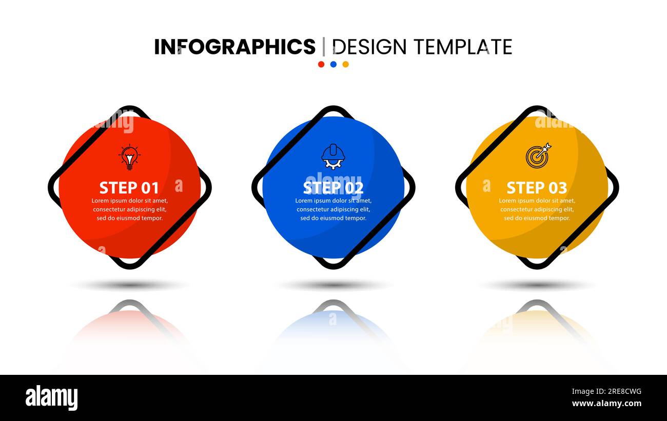 Infographic template with icons and 3 options or steps. Circles. Can be ...