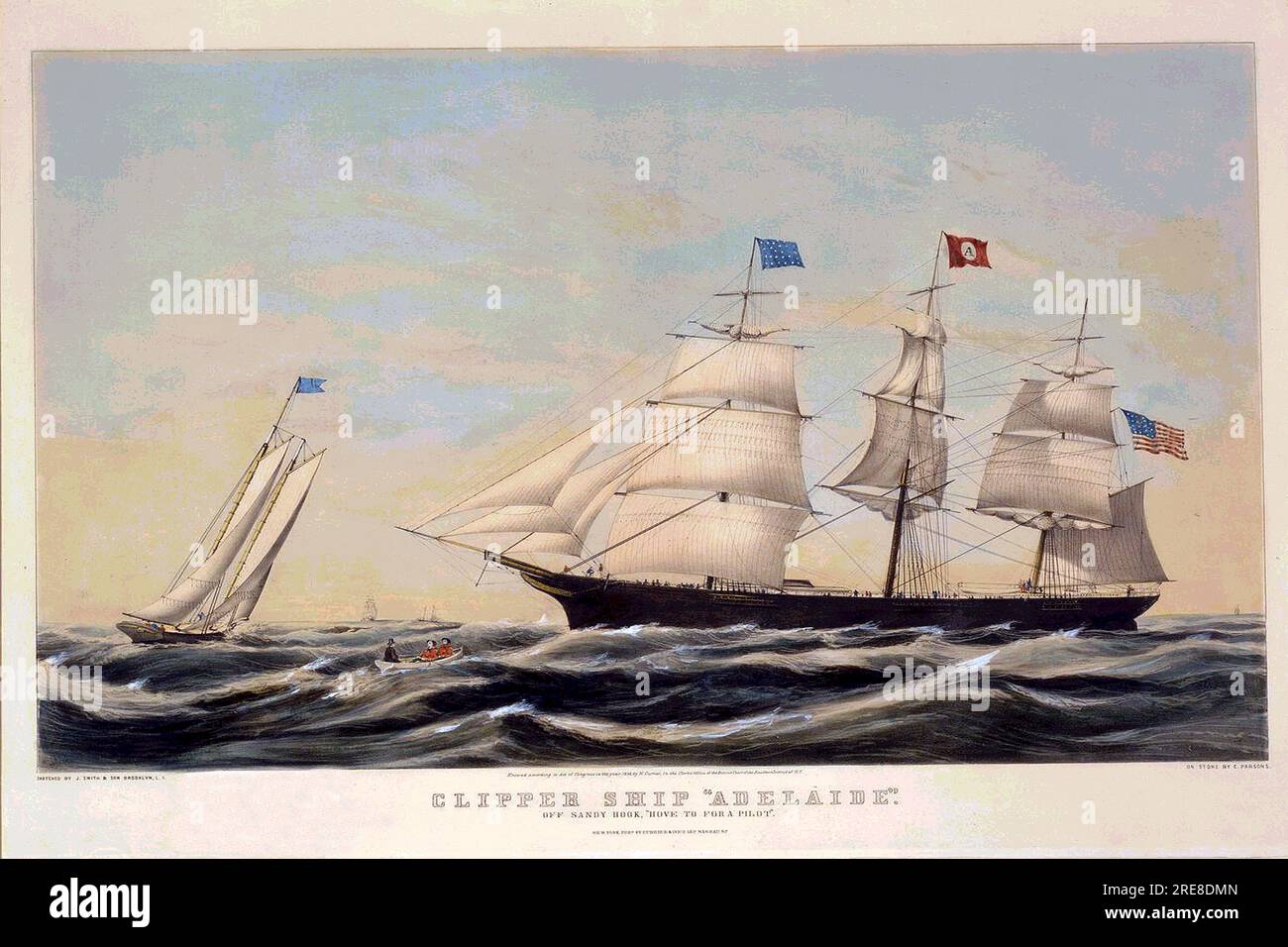 Vintage reproduction ship prints Stock Photo Alamy