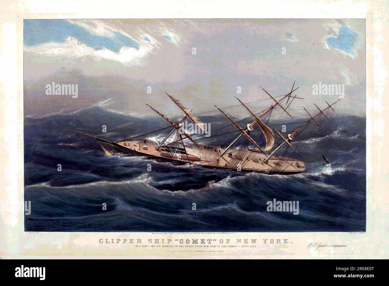 Vintage reproduction ship prints Stock Photo Alamy